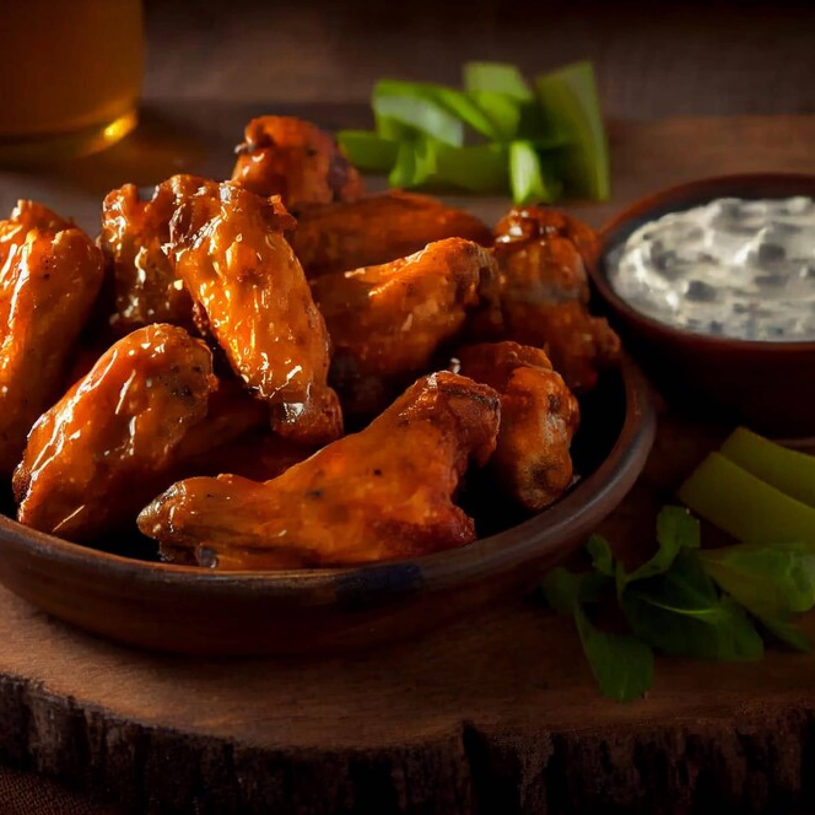 Chicken wings with savory